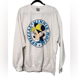 Junk Food Disney‎ Minnie Mouse Crew Neck Sweatshirt unisex white size XL